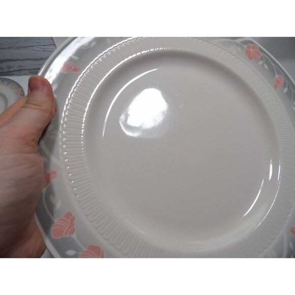 Syracuse China Maymont Dinner Plate Floral Design Gray Pink Vintage - Picture 3 of 6